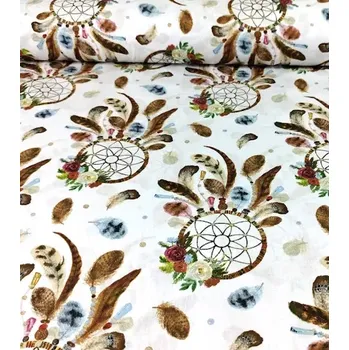 Metráž bavlněná látka lapače snů velké na bílé | RTex