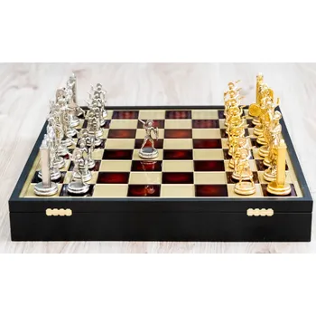 Šachy Luxusní šachy Řecká mytologie Červená + doprava zdarma