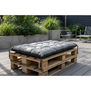 Podsedák Prošívané sezení na paletu RICCO color 23 šedá 120x80 cm polstr na paletu - sedák Mybesthome