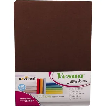 Prostěradlo Vesna Prostěradlo mako bavlna jersey hnědé 120x200 cm