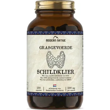 Modern Native Grass-Fed Hovězí štítná žláza, 180 kapslí orgánová výživa pro normální funkci štítné žlázy