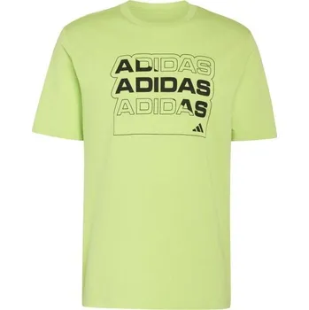 Pánské tričko Pánské triko adidas MULTI LINEAR TEE M 2XL Světle zelená, Černá
