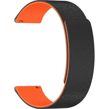 Příslušenství k fitness náramku Techsuit - Řemínek na hodinky 22 mm (W074) - Samsung Galaxy Watch (46 mm)/Watch 3/Gear S3, Huawei Watch GT/GT 2 (46 mm) - černý / oranžový