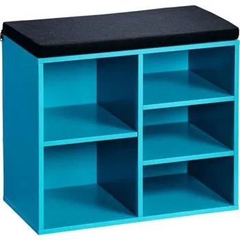 Botník KESPER, včetně sedáku, 51,5 x 48 cm x 29,5 cm, černo/tyrkysová - B KESPER