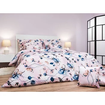 Povlečení Krepové povlečení prodloužené KOMFORT Bloom elegance pudrová 70x90, 140x220