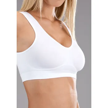 Podprsenka Farmacell Stahující podprsenka bez kostic s formujícím efektem Bak 06 bílá Velikost: S | Bílá
