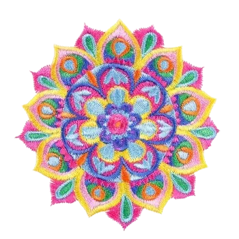 Nažehlovací nášivka - květinová mandala II (7,3 x 7,3 cm)