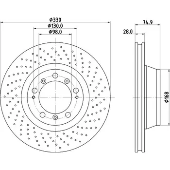 Brzdový kotouč Brzdový kotouč, , HELLA, 8DD 355 135-061