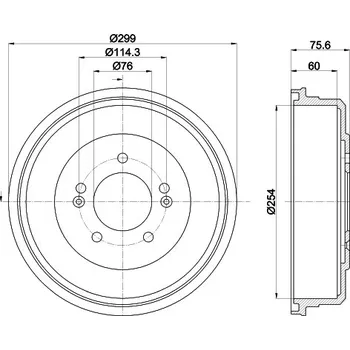 Brzdový buben Brzdový buben, , HELLA, 8DT 355 303-351
