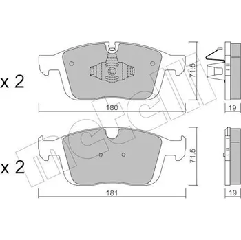 Sada brzdových destiček, kotoučová brzda, , 31445985, 31445986, METELLI, 22-1188-0
