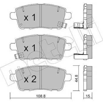 Sada brzdových destiček, kotoučová brzda, , METELLI, 22-1400-0