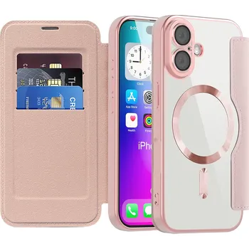 Pouzdro na mobilní telefon Techsuit - Pouzdro SmartMag Book - iPhone 17 - růžové
