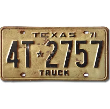 Plechová cedule Americká SPZ Texas 1971 Truck 4T.2757