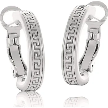 Náušnice Kruhové náušnice Colibra s řeckým motivem - postříbřené