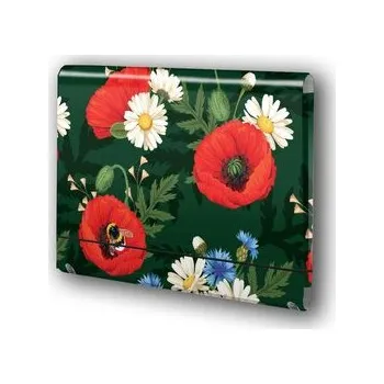 Set školních potřeb Teczka łamana A4 na gumkę Kwiaty polskie PENMATE