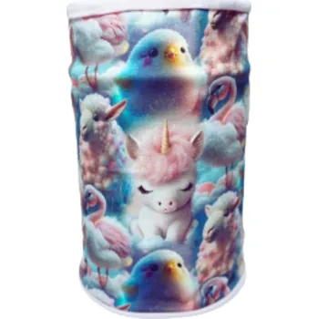 Čepice Dívčí nákrčník růžová/modrá jednorožec KEV 2024-121