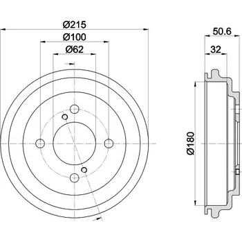 Brzdový buben Brzdový buben, , HELLA, 8DT 355 303-571