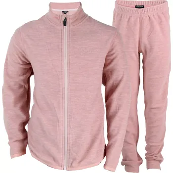 Chlapecká mikina True North dětský fleecový set mikina celorozpínací a kalhoty, Pink Melange 98/104