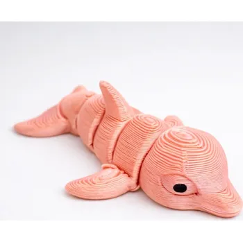 Figurka Flexi 3D miniaturka delfína z 3D tiskárny | Svíčkománie3D | Barva: Lososová pastelová