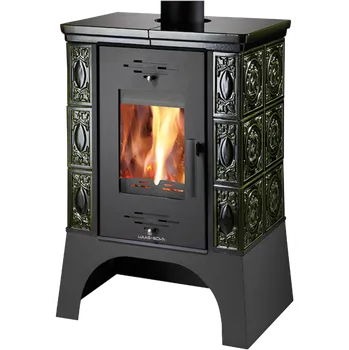 HAAS+SOHN Kachlová kamna EMPOLI, černá/kachle zelená (0332215610000)