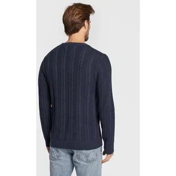 Pánská móda Tommy Jeans Svetr Cable DM0DM15059 Tmavomodrá Regular Fit XL