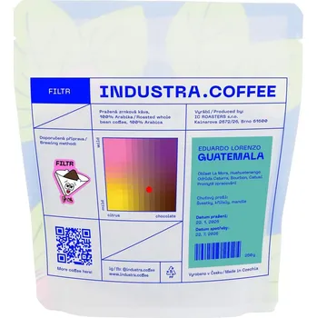Káva Industra.Coffee Guatemala Eduardo Lorenzo filtr zrnková káva
