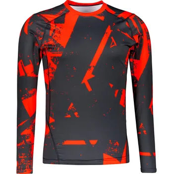 Pánské tričko Pánské funkční kompresní tričko s dlouhým rukávem premium ALTISPORT VOJ/ALM079TR03 ČERNOČERVENÁ XXL