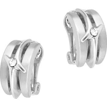Náušnice Matné klipsy s jemným krystalem Colibra - postříbřené