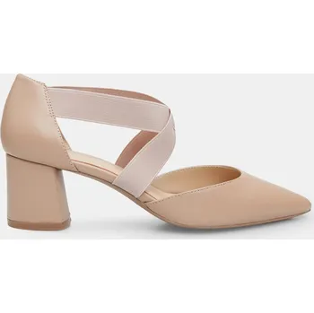 Dámské lodičky Baťa dámské kožené lodičky na širokém podpatku béžové, vel. 41