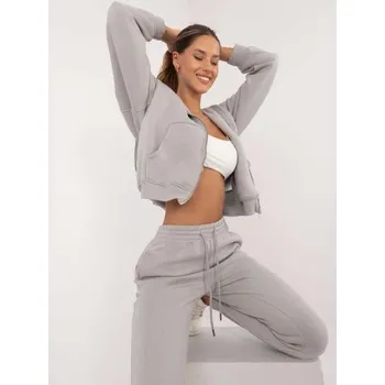 Světle šedé zateplené základní kalhoty ze soupravy