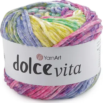 Galanterie Pletací žinylková příze Dolce Vita 150 g, barva 7 (3411) multikolor