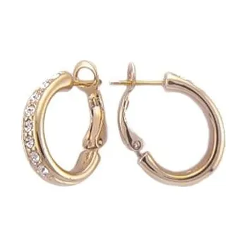 Náušnice Kruhové náušnice Colibra s krystaly Preciosa - pozlacené