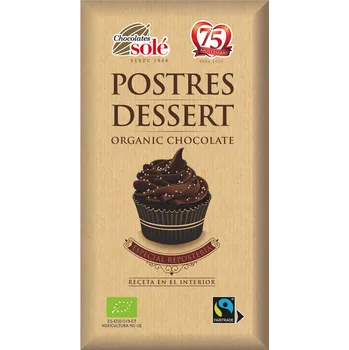 Cukrovinka Čokoláda hořká na vaření 200g Bio Solé (bez lepku, rostlinný produkt, fair trade)