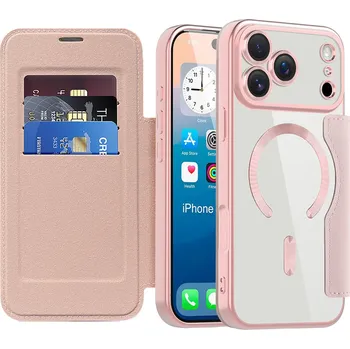 Pouzdro na mobilní telefon Techsuit - Flipové pouzdro SmartMag Book - iPhone 17 Pro - růžové