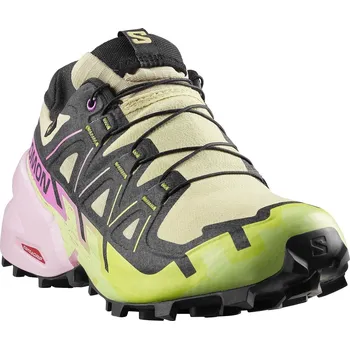 Dámská treková obuv boty Salomon Speedcross 6 GTX W - Bog/Dawn Pink/Acid Lime 40