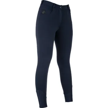 Jezdecké kalhoty Dámské vyhřívané rajtky HKM Comfort Style - se silikonovým sedem, tmavě modrá