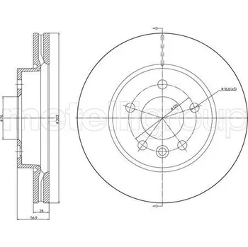 Brzdový kotouč Brzdový kotouč, , 2H0615301A, METELLI, 23-1414C
