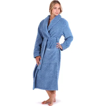 Dámské noční prádlo dámský župan Athena s límcem XL denim světlý