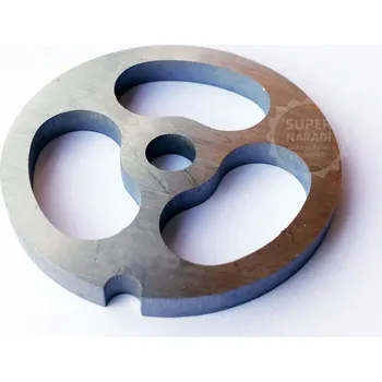 KDS Řezná deska vel. 8, 3-ledvinka, 3 otvory, šajba do masomlýnku, 5186 (KDS 5186 Deska k mlýnku velikosti 8, tři ledvinkové otvory 31,5 x 16 mm)