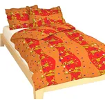 DADKA VRACOV Povlečení krep do postýlky Žirafa červená 90x130, 45x60 cm