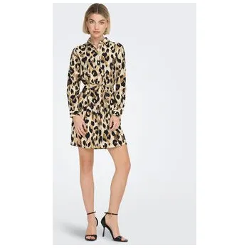 Dámské šaty JDY Košilové šaty 15300396 Béžová Regular Fit M