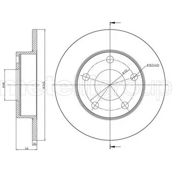 Brzdový systém Brzdový kotouč, , 443615601B, METELLI, 23-0708C