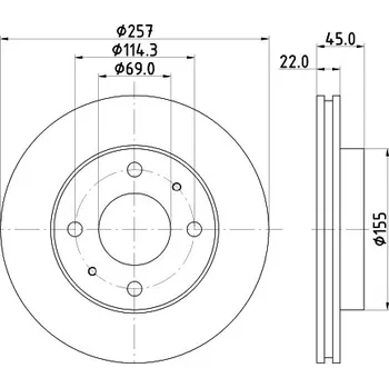 Brzdový kotouč Brzdový kotouč, , 40206EW80A, 5171233001, 5171233010, HELLA, 8DD 355 103-291