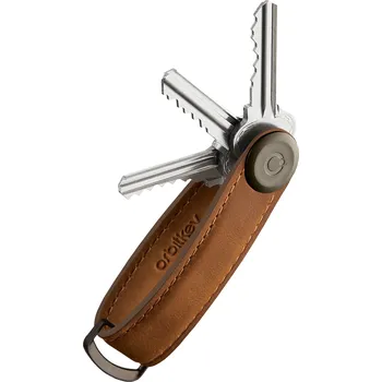 Kožená klíčenka Orbitkey 2.0 Crazy Horse Chestnut Brown - koňakově hnědá