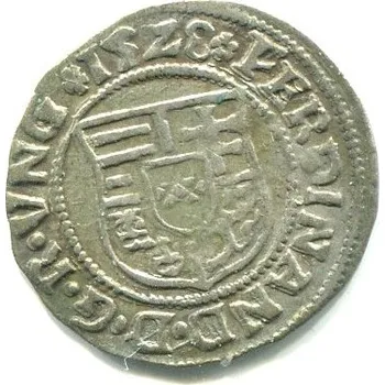 UHRY. Ferdinand I. Denár 1528/KB.