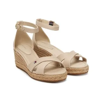Dámské baleríny Tommy Hilfiger Espadrilky Mid Wedge Espad X Cross FW0FW09332 Béžová 37