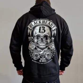 Pánská móda Pánská mikina BLACK HEART RIDER ZIP Barva: Černá, Velikost: 3Xl