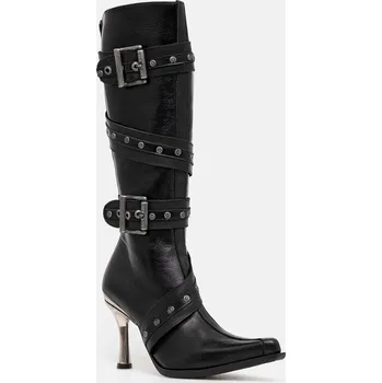 Dámské kozačky Kožené kozačky New Rock ITALI NEGRO + MALICIA TACON CARIBE ACERO M.9029.C10 černá 99X, EUR 41