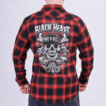 Pánská košile Pánská Košile BLACK HEART SINNER Barva: Červená, Velikost: 3Xl