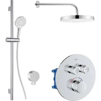 Vodovodní baterie kielle Termostatická baterie pod omítku, pro 2 spotřebiče, s příslušenstvím a tělesem, chrom - 20627SPT10